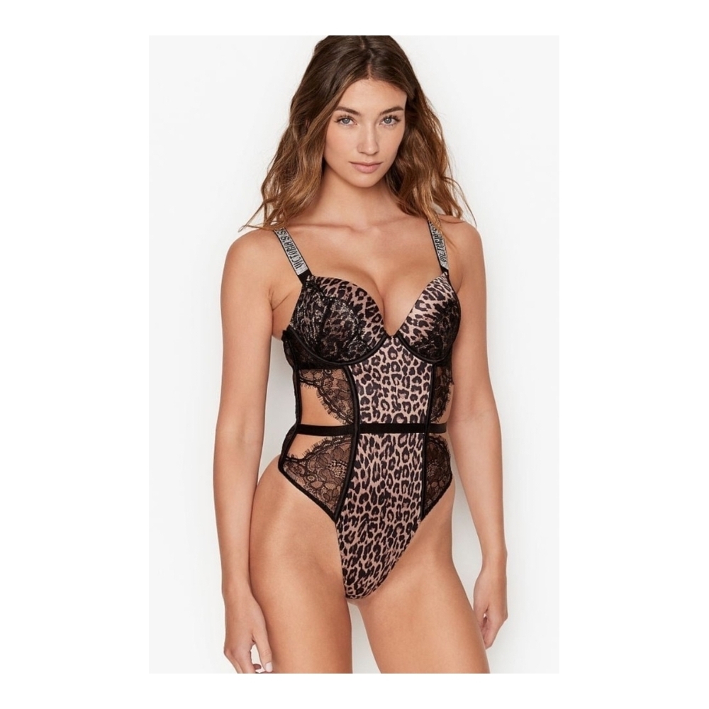 VS Sample Very Sexy Bombshell 2 Sizes Bigger Sparkly Strap Teddy Small